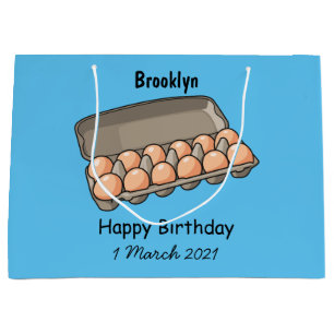 Egg carton cartoon illustration large gift bag