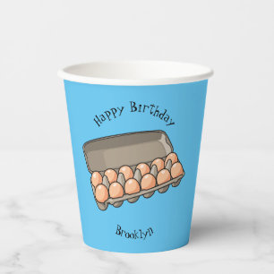 Egg carton cartoon illustration paper cups