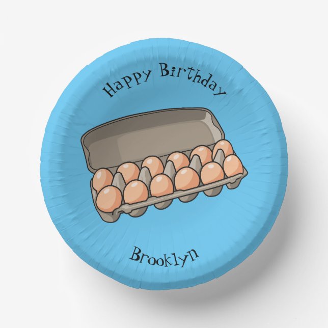 Egg carton cartoon illustration paper plate (Front)