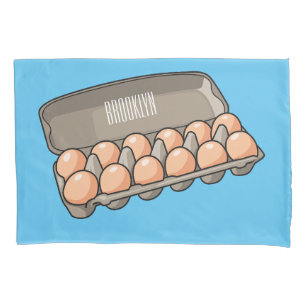 Egg carton cartoon illustration pillowcase