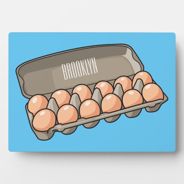 Egg carton cartoon illustration  plaque (Front)