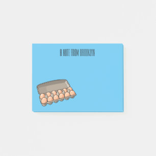 Egg carton cartoon illustration post-it notes