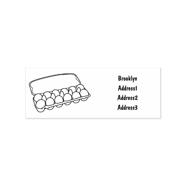 Egg carton cartoon illustration rubber stamp (Imprint)