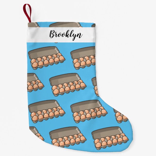 Egg carton cartoon illustration small christmas stocking (Front)