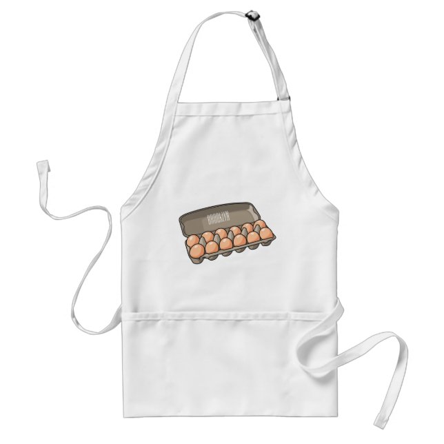 Egg carton cartoon illustration  standard apron (Front)