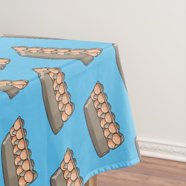 Egg carton cartoon illustration   tablecloth (In Situ)