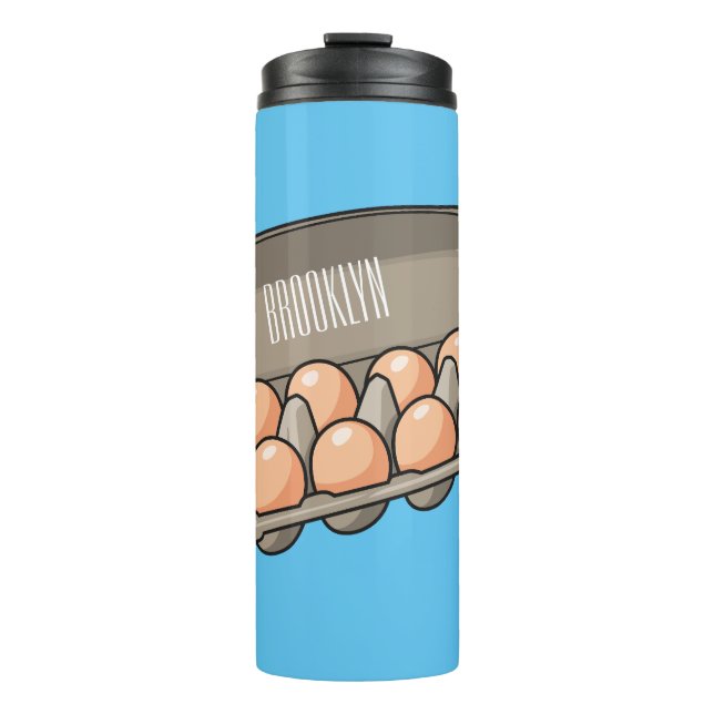 Egg carton cartoon illustration  thermal tumbler (Front)