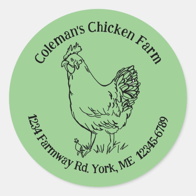 Egg Carton Chicken Farm Return Address Classic Round Sticker (Front)