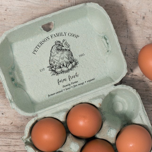 Egg Carton | Family Farm Chicken Hen Fresh Organic Rubber Stamp (Creator Uploaded)