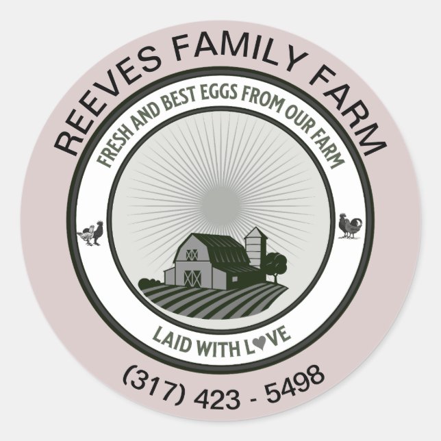 Egg Carton Farm Homestead Label Sticker (Front)