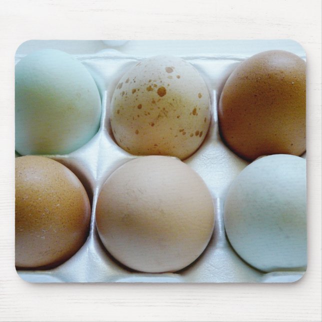 Egg Carton full of assorted coloured eggs Mouse Mat (Front)
