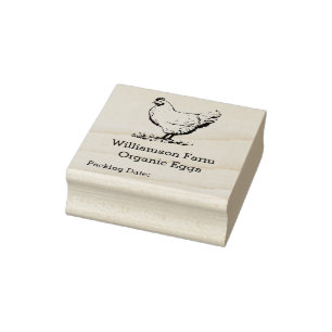 Egg Carton Label Chicken Organic Eggs Rubber Stamp