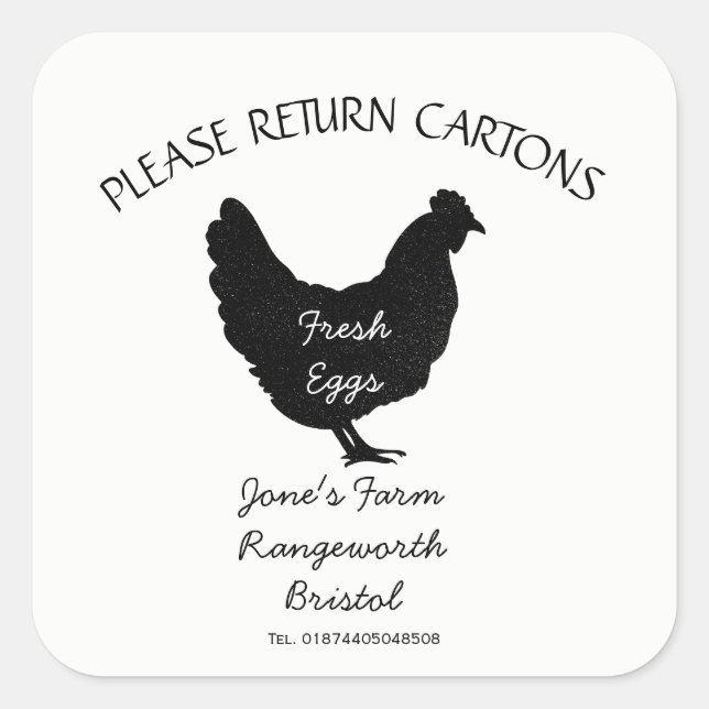 Egg Carton Label customise egg box free range (Front)