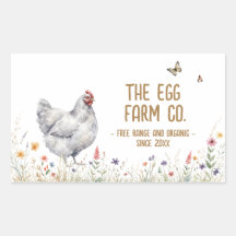 Egg Carton Label Farm Fresh Eggs Watercolor Hen