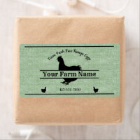 Egg Carton Label Green Burlap Chicken Farmhouse