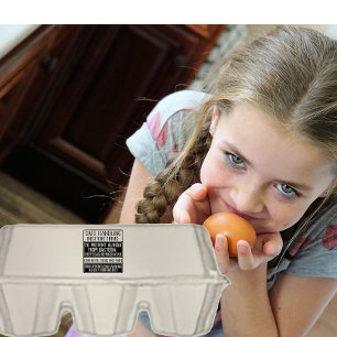 Egg carton MANDATORY SAFE HANDLING INSTRUCTIONS 1" Rubber Stamp
