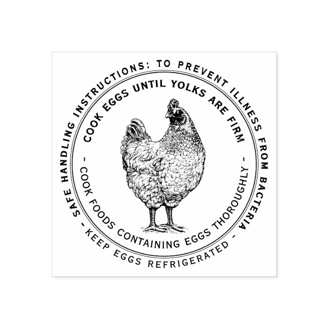 Egg carton MANDATORY SAFE HANDLING INSTRUCTIONS    Rubber Stamp (Imprint)