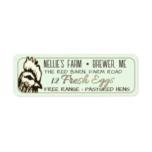Egg Carton Return Address Label with hen