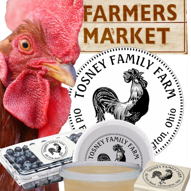 Egg Carton Stamp Rooster Farm Name (Creator Uploaded)