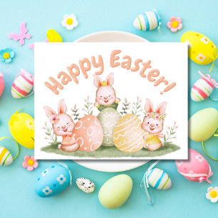 Egg-cellent Easter Greetings Holiday Postcard