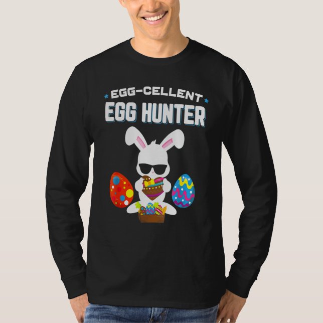 Egg Cellent Egg Hunter Easter Day Tees Boys Girls  (Front)