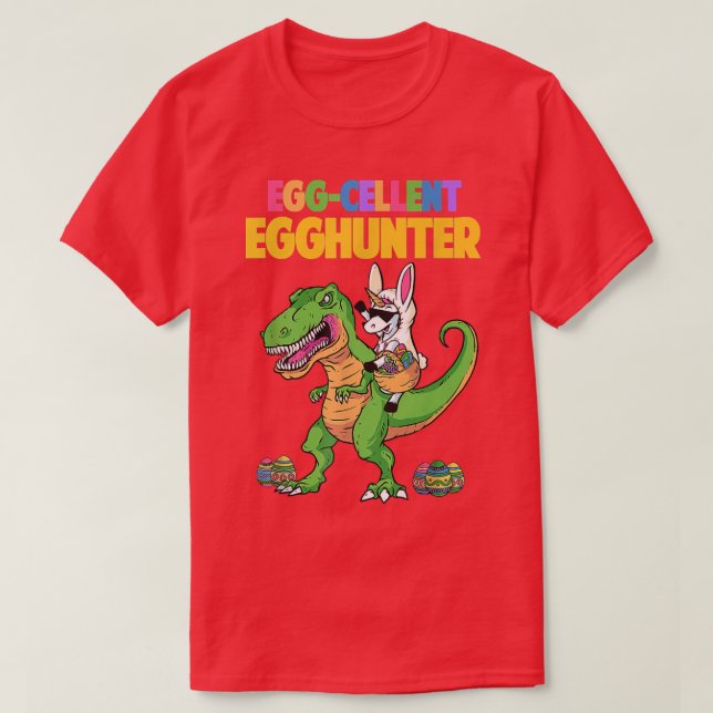 Egg Cellent Egg Hunter T Re Dinosaur Unicorn Easte T-Shirt (Design Front)