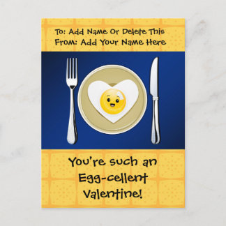 Egg-cellent Kawaii Valentine Holiday Postcard