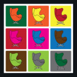 Egg-chair pop art poster<br><div class="desc">Nine colourful design Egg-chairs poster. You can customise size and options.</div>