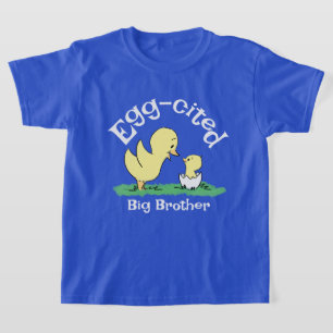 Egg-cited Big Brother Cute Sibling Blue T-Shirt