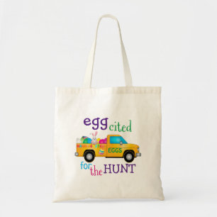 Egg cited for the Hunt Cute Easter Tote Bag
