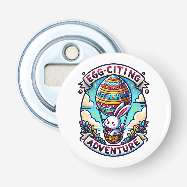 Egg-Citing Adventure Bottle Opener (Front)