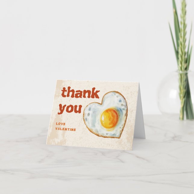 Egg-Citing Baby BBQ First Birthday Thank You Card (Front)