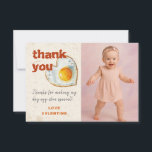 Egg-Citing Baby BBQ First Birthday Thank You Card<br><div class="desc">Beautiful Invitation to celebrate Special occasions and festivals comes with digital and E-invitation as per your request. We would love to replicate our designs to make multiple products like rsvp cards, labels envelopes, and more. Customisation is available for ready to print on request at info@shamaurcreatif@gmail.com Look Forward to hearing from...</div>