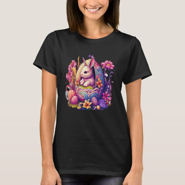 Egg citing Easter with delightful Bunny Easter Egg T-Shirt (Front)