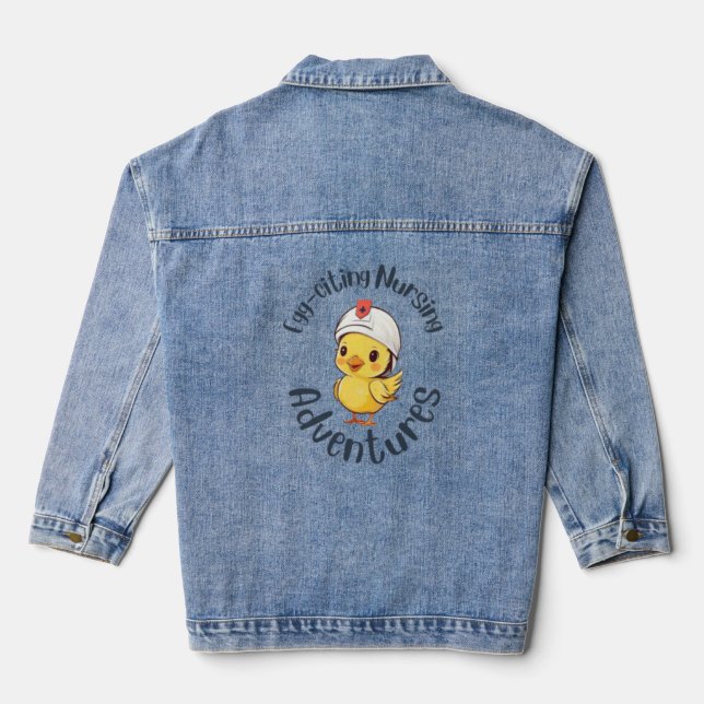 Egg-citing Nursing Adventures Relaxed Fit  Denim Jacket (Back)