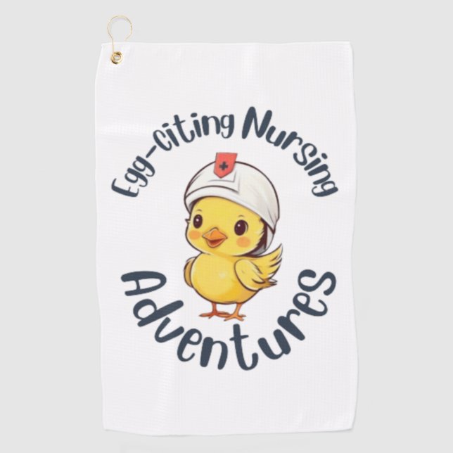 Egg-citing Nursing Adventures Relaxed Fit  Golf Towel (Front)
