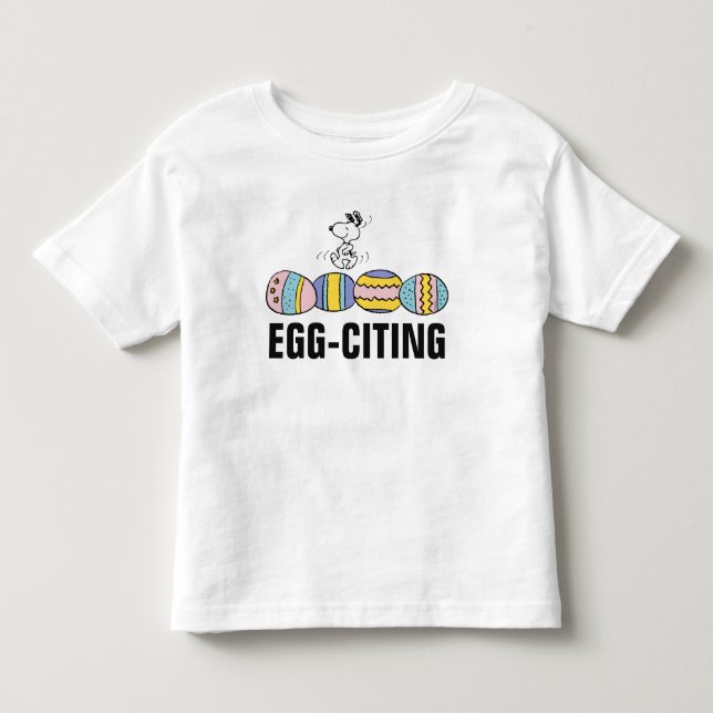 Egg-citing Snoopy Easter Toddler T-Shirt (Front)