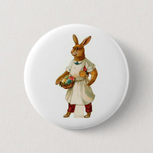 Egg Cook Vintage Easter Bunny 6 Cm Round Badge