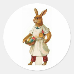 Egg Cook Vintage Easter Bunny Classic Round Sticker