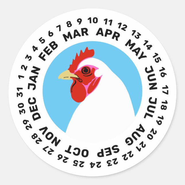 Egg Date Chicken Head Carton Label (Front)
