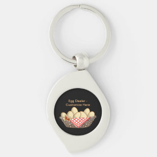 "Egg Dealer" Metal Keychain - personalise it