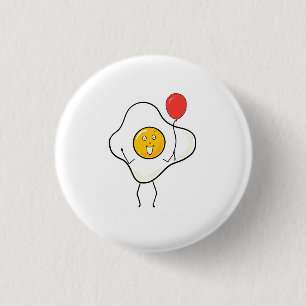 Egg design with balloon, personalise, customise 3 cm round badge