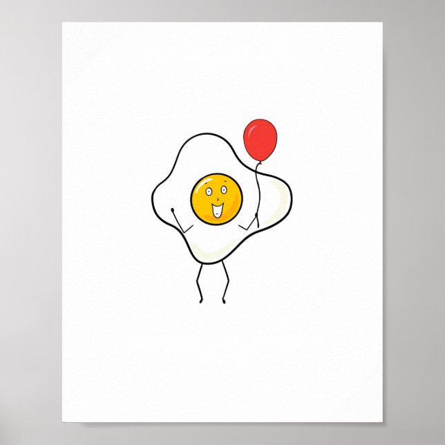Egg design with balloon, personalise, customise poster (Front)
