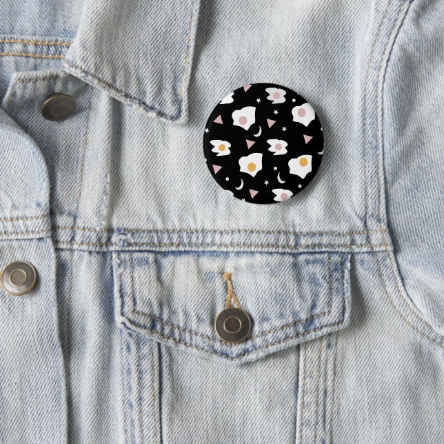Egg Dinner Moon Confetti Pattern   6 Cm Round Badge (In Situ)