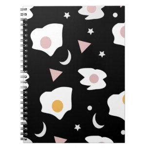 Egg Dinner Moon Confetti Pattern Notebook