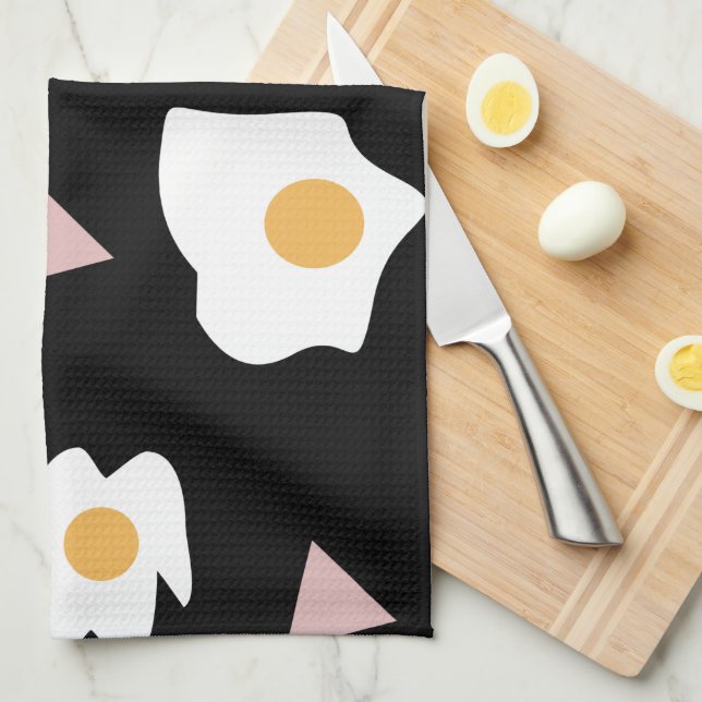 Egg Dinner Moon Confetti Pattern  Tea Towel (Quarter Fold)