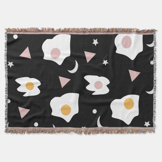 Egg Dinner Moon Confetti Pattern  Throw Blanket (Front)