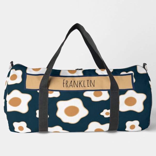 Egg Drawing I Custom Name  Duffle Bag (Front)