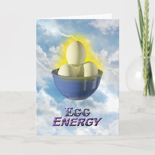 Egg Energy - Vert Greeting Card (Front)