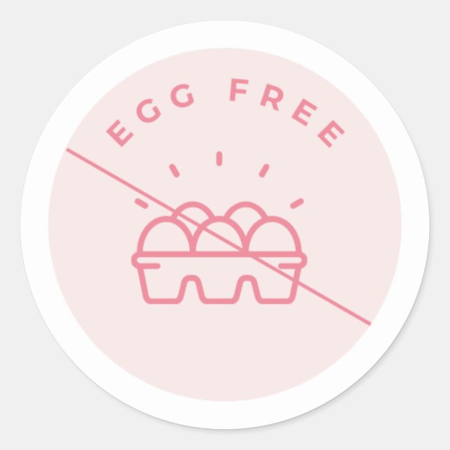 Egg Free Allergy Alert Sticker (Front)